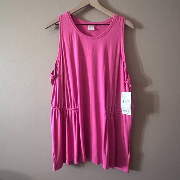 Women's Plus 2X NWT Athleta Air Out Cinch Pink Tank Lightweight Soft - Picture 4 of 12